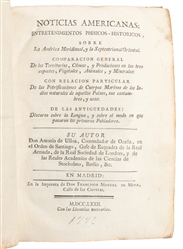  [THE AMERICAS]. ULLOA, Don Antonio de (1716-1795). Noticias...