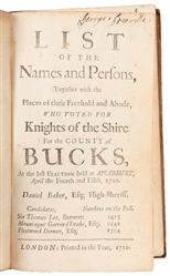  [BRITISH HISTORY]. A List of the Names and Persons, Togethe...