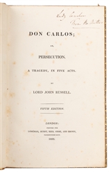  [BRITISH PRIME MINISTERS]. RUSSELL, Lord John (1792-1878). ...