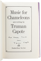  CAPOTE, Truman (1924-1984). Music for Chameleons. New Writi...