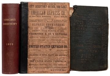  [CHICAGO]. Trio of Chicago City Directories for 1856-57, 18...