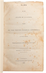  [CHICAGO]. Laws of the State of Illinois, Passed by the Ten...