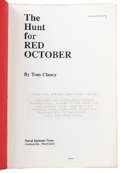  CLANCY, Tom (1947-2013). The Hunt for Red October. Annapoli...