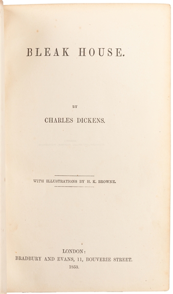  DICKENS, Charles (1812-1870). Bleak House. With Illustratio...