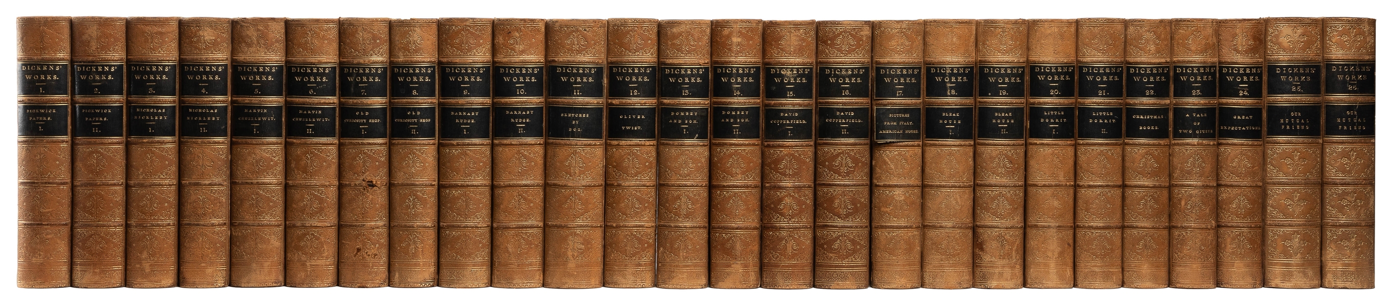 [FINE BINDINGS]. DICKENS, Charles (1812-1870). Works of Cha...