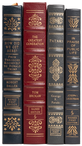  [FINE BINDINGS]. [EASTON PRESS]. Group of 4 Signed, Limited...