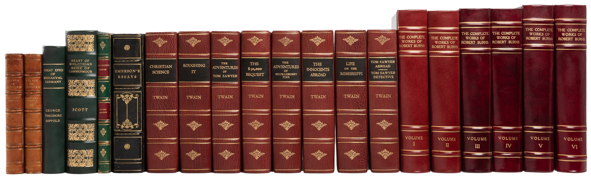  [FINE BINDINGS]. TWAIN, Mark (1835-1910), BURNS, Robert (17...