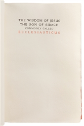  [FINE PRESS]. [ASHENDENE PRESS]. The Wisdom of Jesus The So...