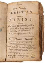  HOOKER, Thomas (1586-1647). The Poor Doubting Christian Dra...