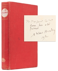  HUXLEY, Aldous (1894-1963). Island. London: Chatto & Windus...