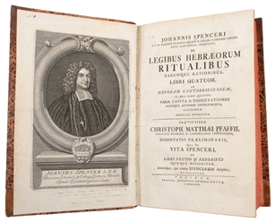  [JUDAICA]. SPENCER, John (1630-1693). De Legibus Hebraeorum...