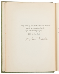  MACHEN, Arthur (1863-1947). Pair of Signed, Limited First E...
