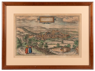  [MAPS]. Pair of Hand-Colored Maps, including: BRAUN, Georg ...