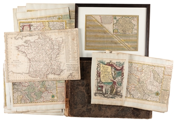  [MAPS]. Large Group of Nearly 120 Assorted Loose Hand-Color...