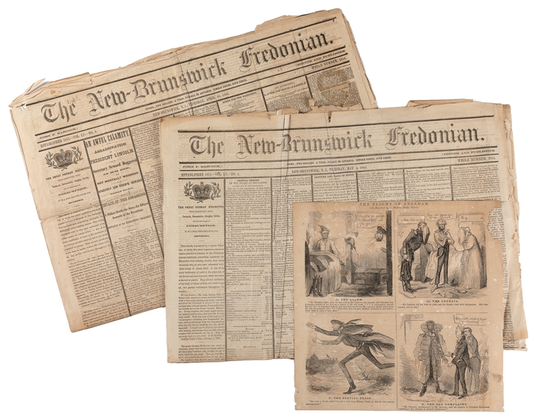  [NEWSPAPERS]. [LINCOLN, Abraham (1809-1865), subject]. 4 Co...