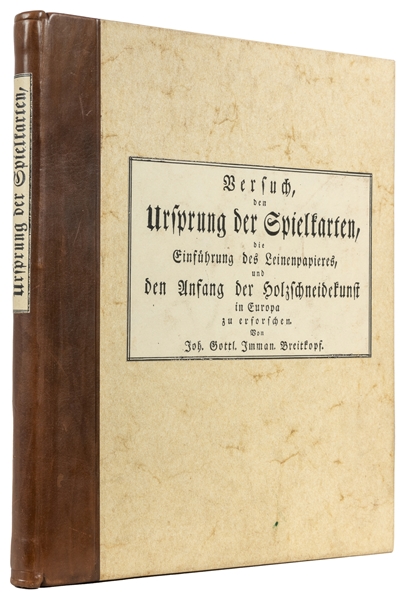  [PLAYING CARDS]. BREITKOPF, Johann Gottlob Immanuel (1719-1...