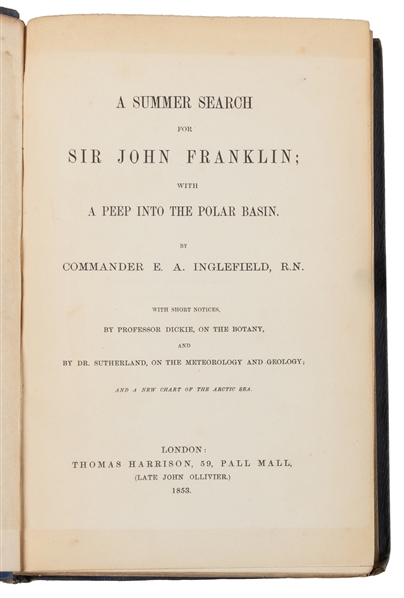  [POLAR EXPLORATION]. INGLEFIELD, Edward Augustus, Sir (1820...