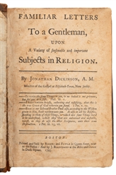 [RELIGION]. DICKINSON, Jonathan (1688-1747). Familiar Lette...