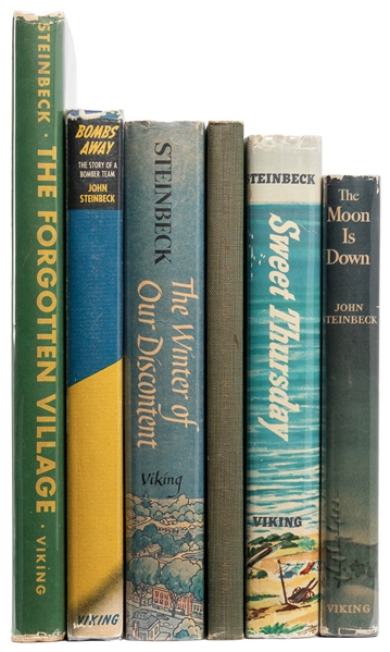  STEINBECK, John (1902-1968). Group of 5 First Trade Edition...