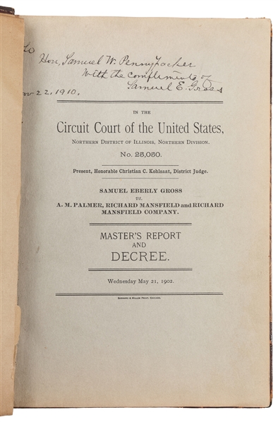  [THEATER]. GROSS, Samuel Eberly (1843-1913). In The Circuit...