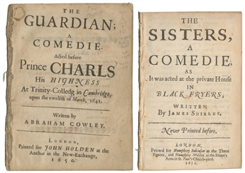  [THEATER]. Pair of 17th Century Caroline-Era Stage Comedies...
