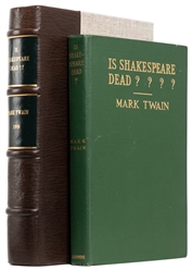  TWAIN, Mark (1835-1910). Is Shakespeare Dead? From My Autob...