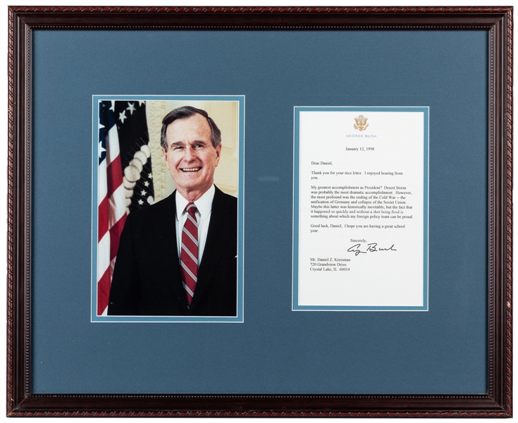  BUSH, George H. W. (1924-2018). Typed Letter Signed. [N.p.,...