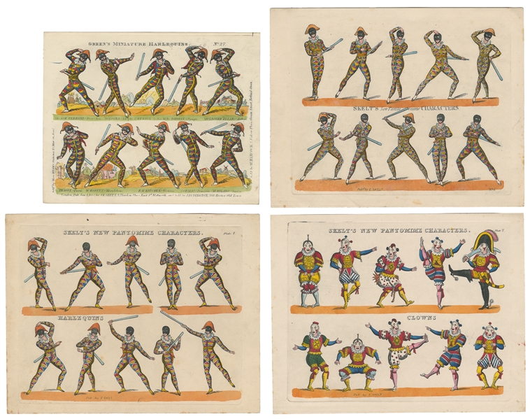  [HAND-COLORED PLATES]. Group of 4 Hand-Colored Plates of Cl...