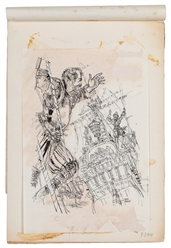  KNIGHT, David (1923-1982). Group of 10 Original Pen and Ink...