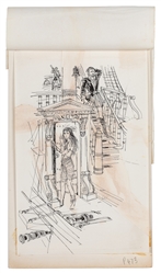  KNIGHT, David (1923-1982). Group of 10 Original Pen and Ink...