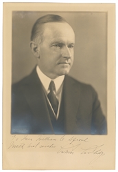  COOLIDGE, Calvin (1872-1933). Inscribed Photograph. [Washin...