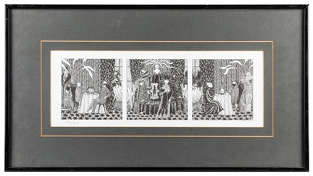  GOREY, Edward (1925-2000). “Tearoom Tryptich Signed Print....