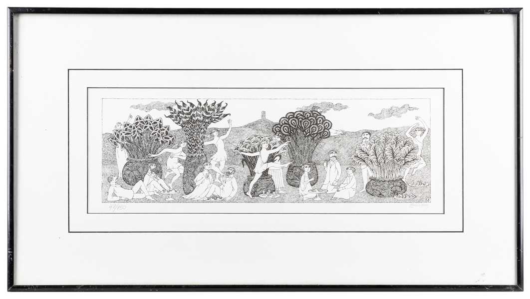  GOREY, Edward (1925-2000). “Bachanalia" Signed Print. [Sign...