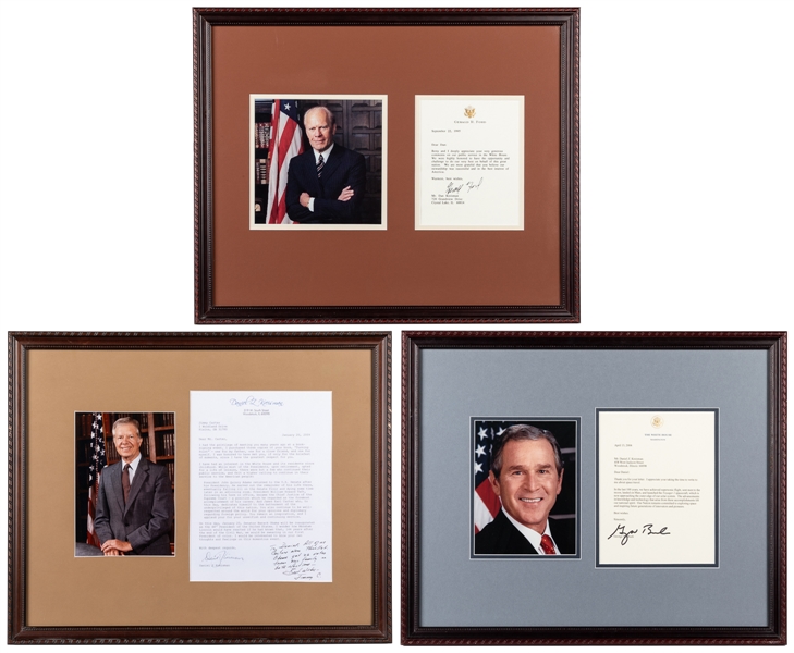  [PRESIDENTS]. Trio of Typed Letters Signed by Modern Presid...