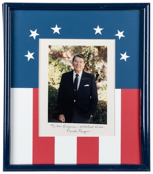  REAGAN, Ronald (1911-2004). Inscribed Color Photograph. [N....