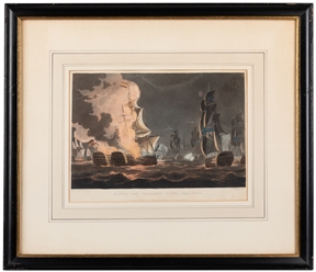  [PRINTS]. Four color aquatint engravings from Jenkins' “Nav...