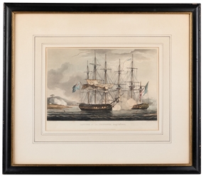  [PRINTS]. Four color aquatint engravings from Jenkins' “Nav...