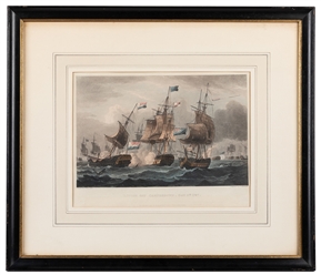  [PRINTS]. Four color aquatint engravings from Jenkins' “Nav...