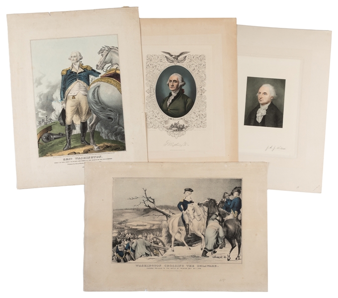  [WASHINGTON, George (1732-1799), subject]. Group of 4 Hand-...