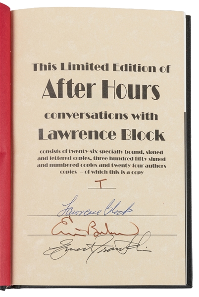  BLOCK, Lawrence and Ernie Bulow. After Hours: Conversations...