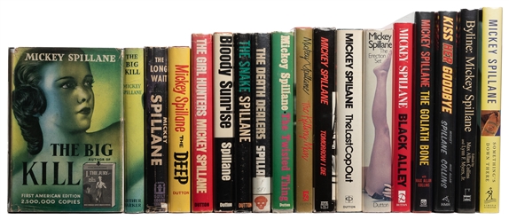 SPILLANE, Mickey (1918-2006). Group of 18 First Editions. [V.p., ca. 1950s-2000s]. 