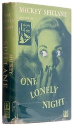 SPILLANE, Mickey (1918-2006). One Lonely Night. New York: E. P. Dutton & Co., Inc., 1951. 