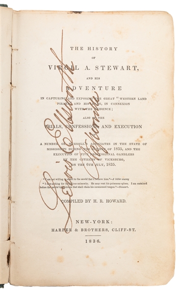 [TRUE CRIME]. HOWARD, H. R. The History of Virgil A. Stewar...