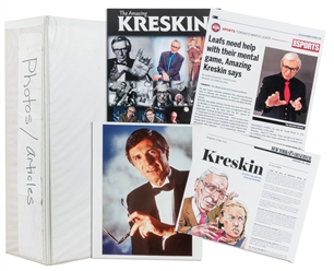 KRESKIN (George Kresge, 1935-2024). Kreskin Press and Publicity Collection. Bulk...