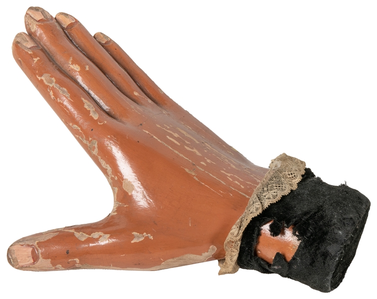 Animated Hand. New York: Hornmann Magic Co., early 20th century. A carved w...
