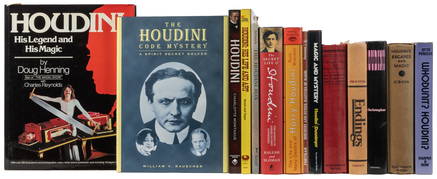  [HOUDINI]. Collection of Books Regarding the Life and Magic...