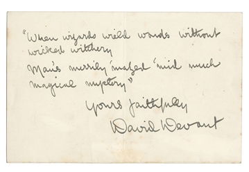  DEVANT, David (1868-1941). Autographed Sentiment and Portra...