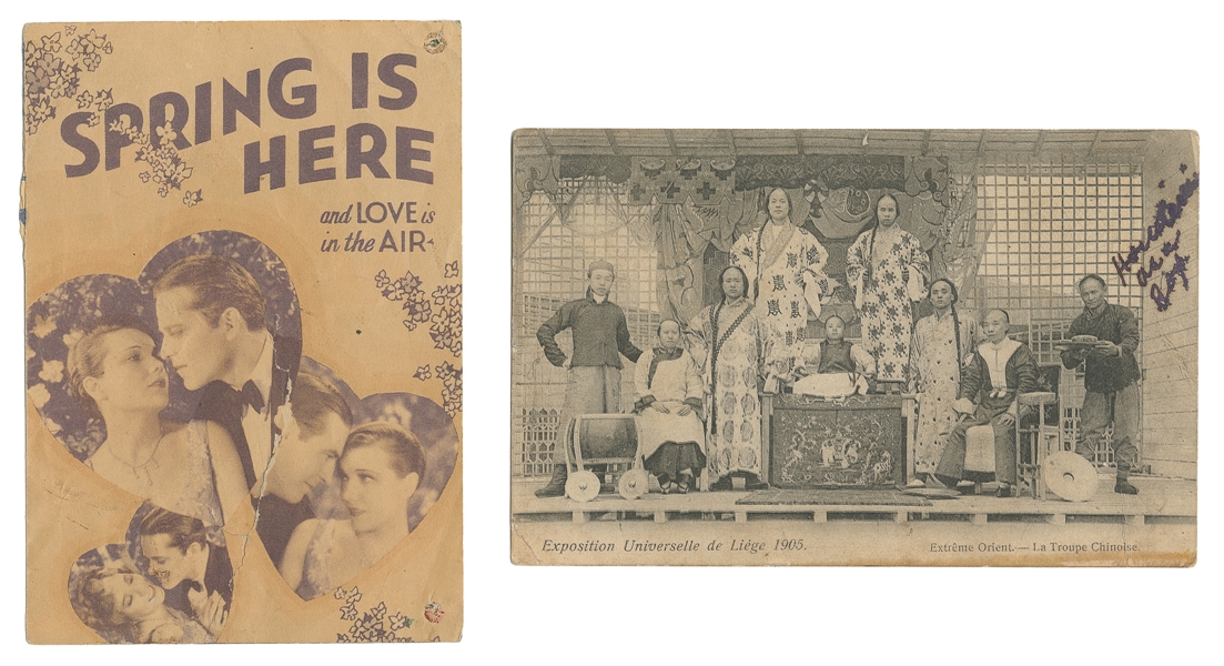  HARDEEN (Theo Weiss, 1876 – 1945). Two Pieces of Hardeen Ep...