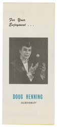  HENNING, Doug (1947–2000). Early Doug Henning Brochure, Ins...