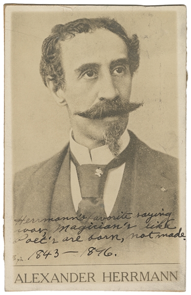  HERRMANN, Alexander (1843 – 96). Portrait Postcard of Herrm...